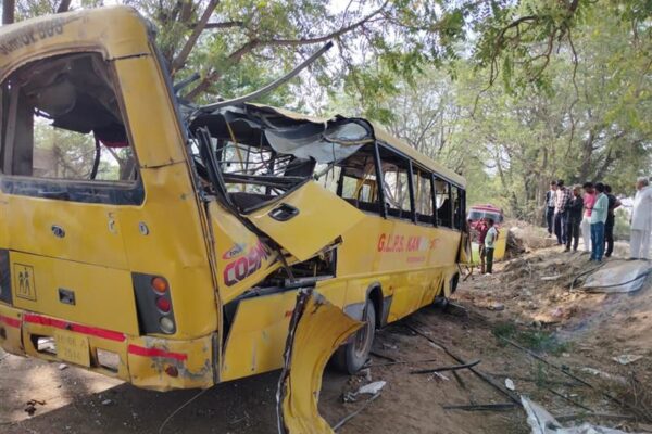 Tragedy Strikes in Mahendragarh: School Bus Overturns, Leaving Six Children Dead