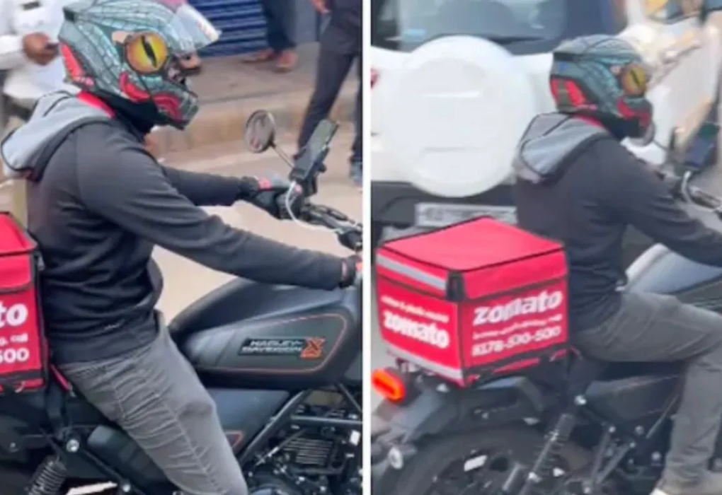 Zomato Zoom! Delivery Agent Goes Viral with Harley-Davidson Deliveries