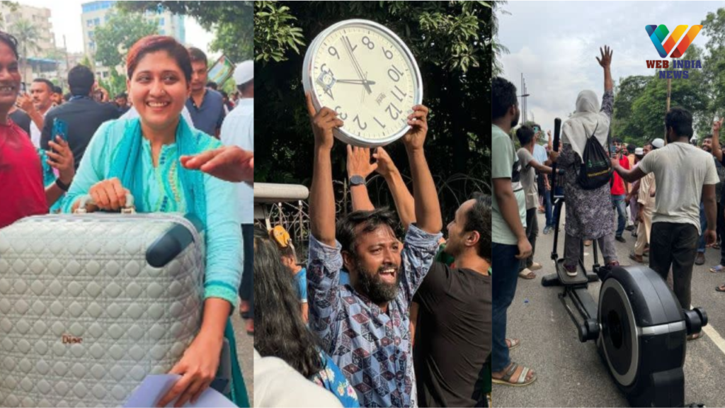 Chaos in Dhaka: Violent Protests Overrun Prime Minister's Residence, Looted Sarees, Bras, and Blouse