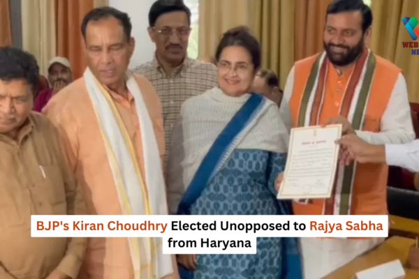 BJP's Kiran Choudhry Elected Unopposed to Rajya Sabha from Haryana