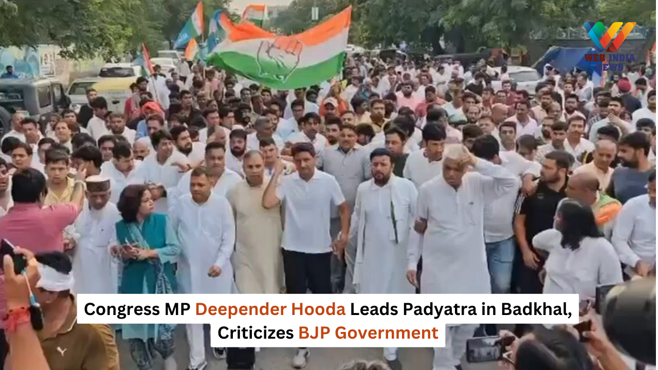 Congress MP Deepender Hooda Leads Padyatra in Badkhal, Criticizes BJP Government